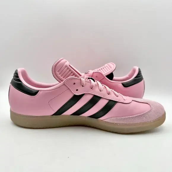 Adidas Mens Samba Messi Sneakers Size 13 Pink Suede Rubber EUC - Picture 3 of 12
